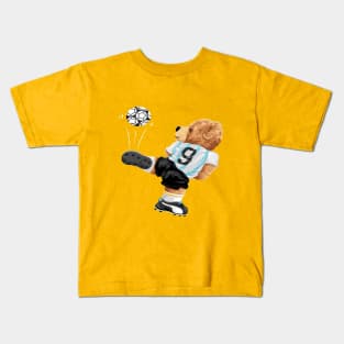 BEAR SOCCER PLAYER Kids T-Shirt